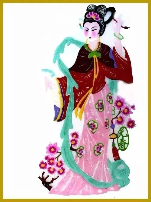 美女染色剪紙作品欣賞，色彩斑斕的剪紙藝術