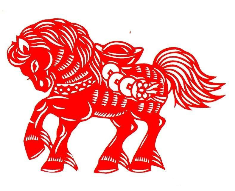 活潑可愛的小馬駒剪紙圖集(25張)，孫立峰作品