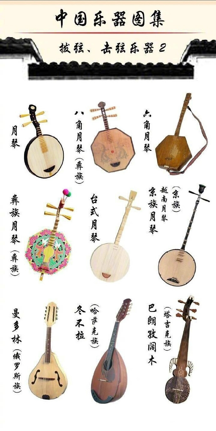 中國樂器圖集：種類繁多的樂器大全