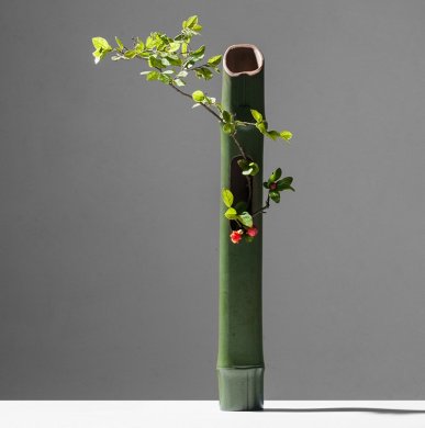 創意仿竹壁掛花器花藝，禪意中式插花