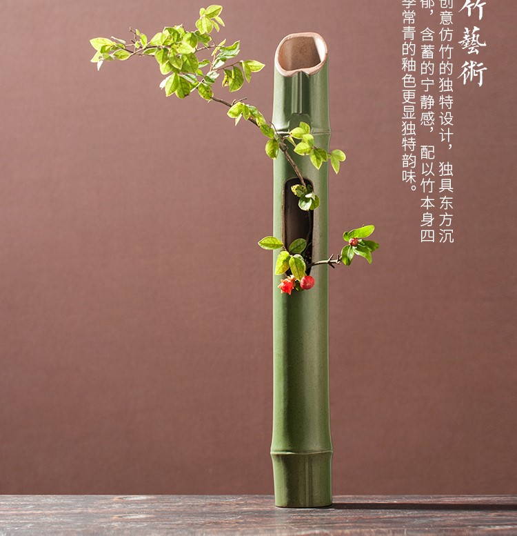 創意仿竹壁掛花器花藝，禪意中式插花