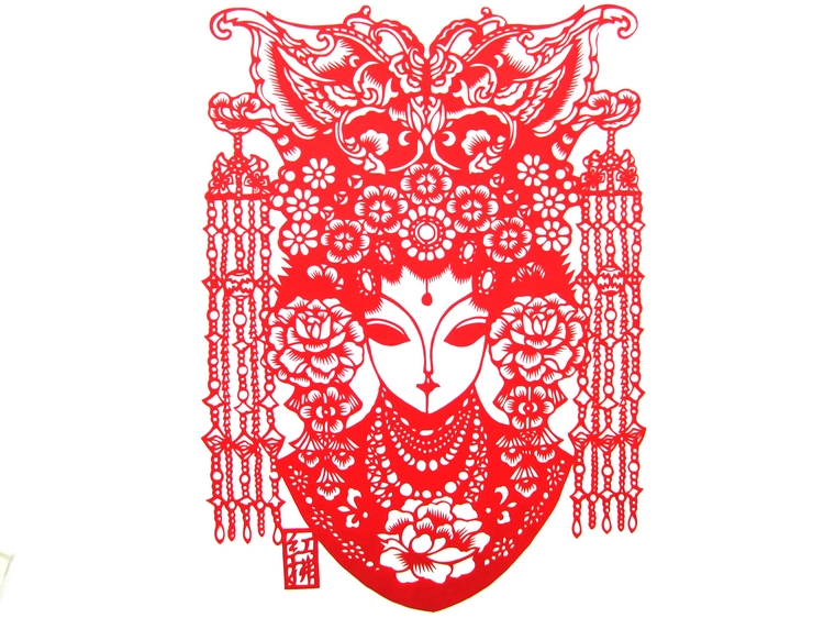 十款中國風手工京劇臉譜剪紙工藝品