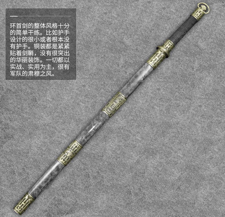 龍紋環(huán)首劍漢劍，漢代軍隊(duì)常用佩刀
