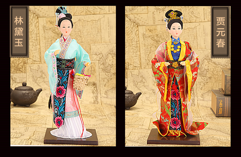 北京傳統絹人擺件十三釵四大美女工藝品