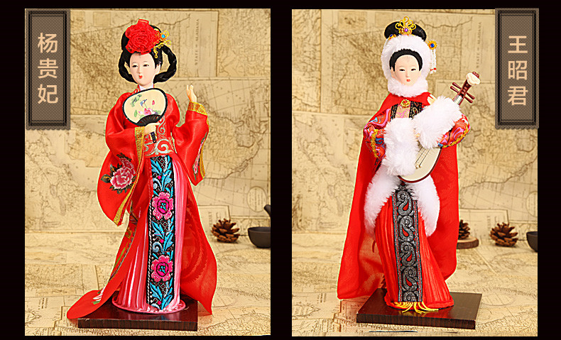 北京傳統絹人擺件十三釵四大美女工藝品