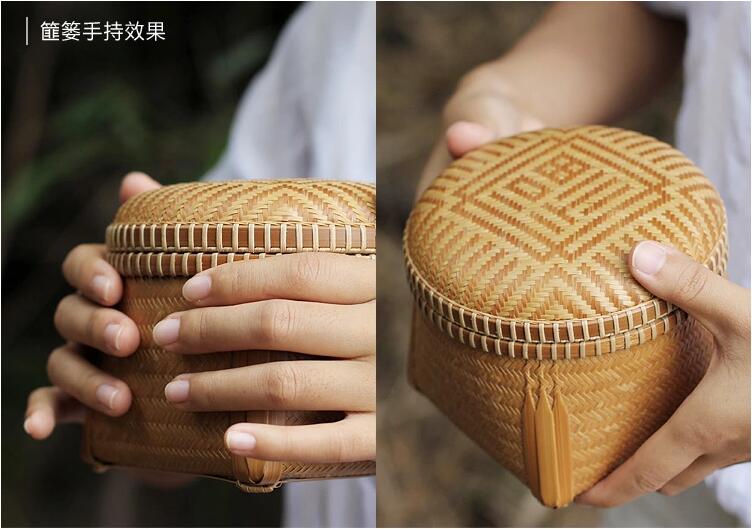 中國風手工編織收納篚簍竹編