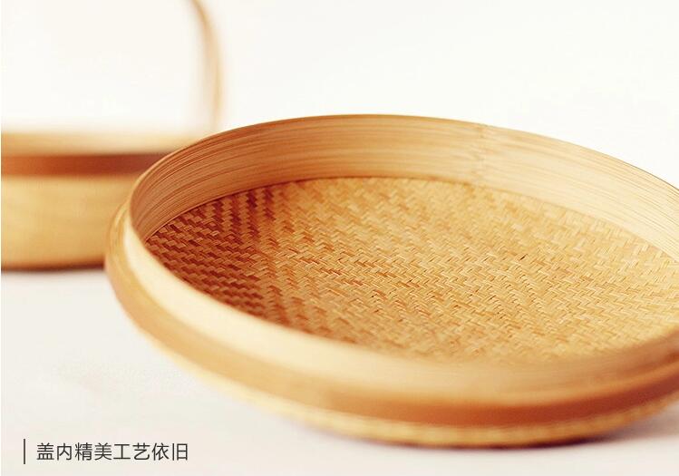 竹編制品中國風茶點收納簞籃