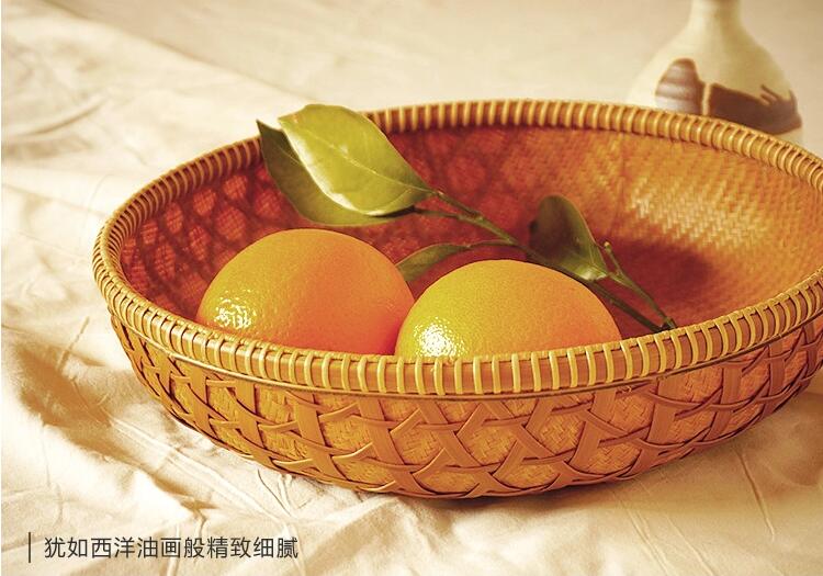 中國風家用竹編零食收納竹匾