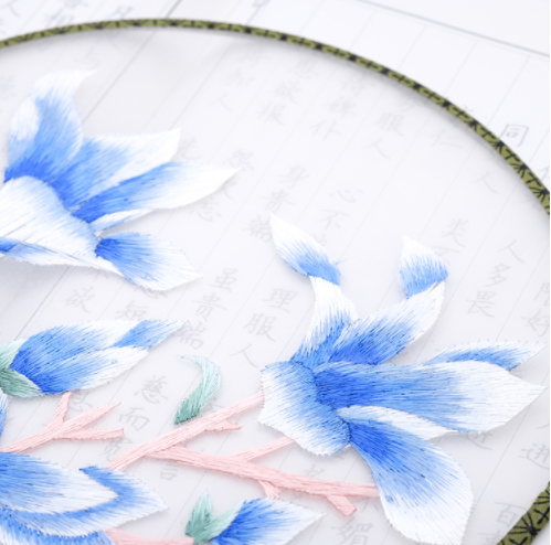 四款雙面繡花中國風(fēng)團扇，古風(fēng)宮扇古典扇子圖