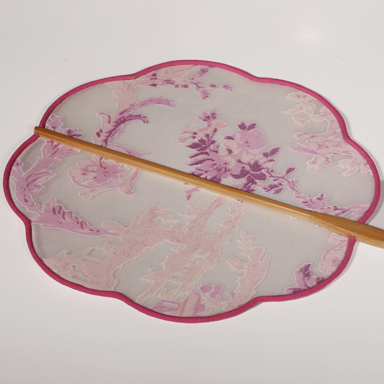 唯美粉色小清新團扇，花信復(fù)古古典扇子