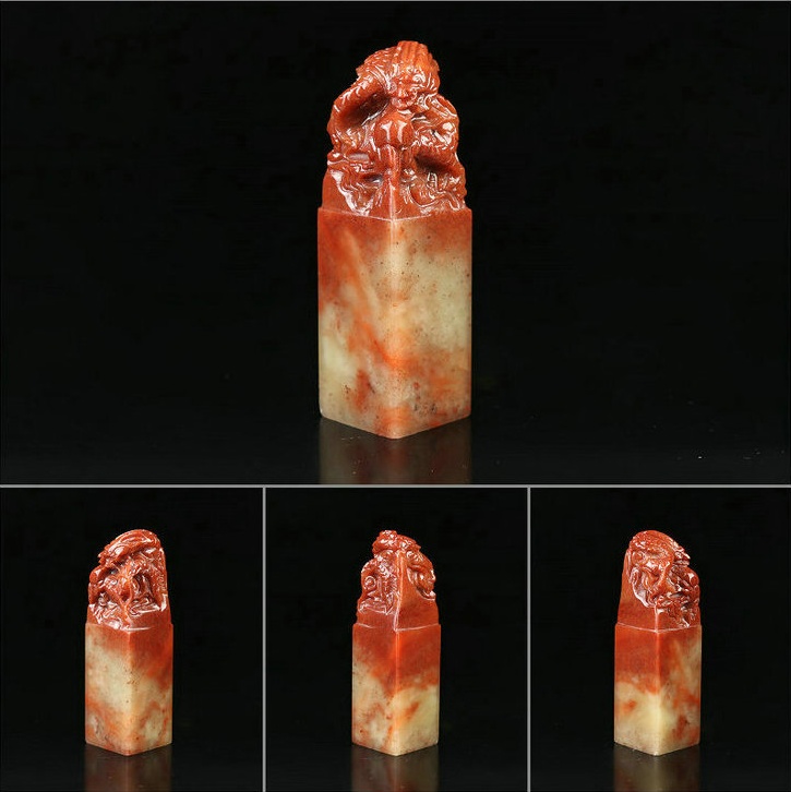 龍戲珠壽山石印章，獨具匠心印章圖片