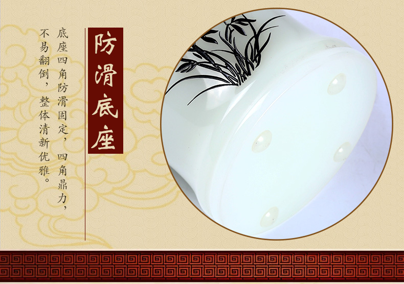 三色中國風氣清如蘭玉石筆筒