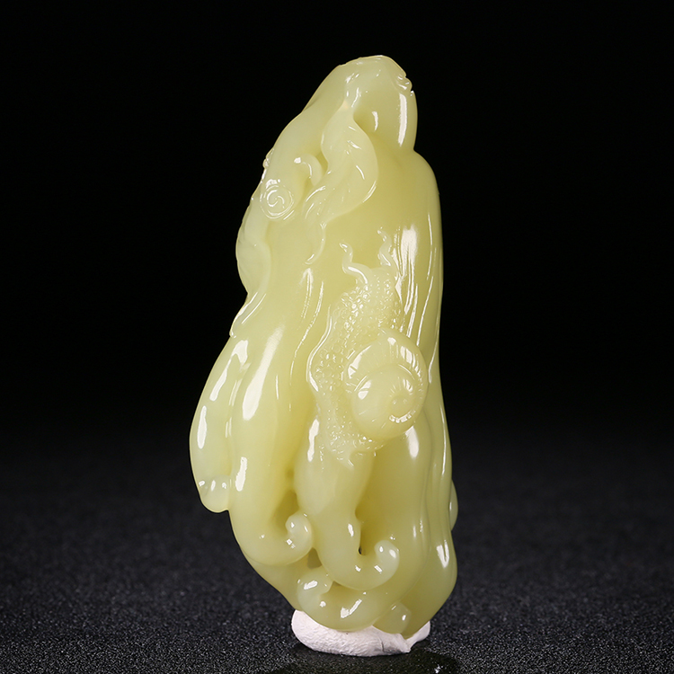 和田黃玉佛手瓜玉掛件，天然玉石項鏈玉把件