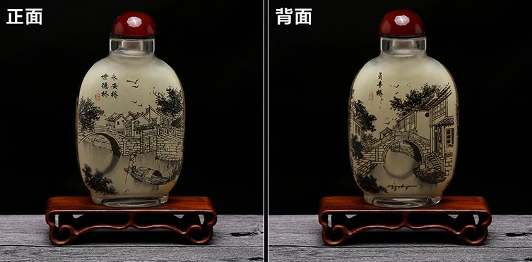 中國風民間傳統手繪內畫圖鼻煙壺