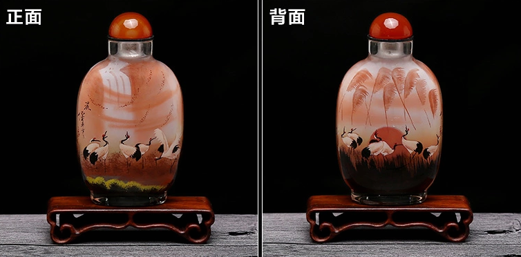 中國風(fēng)民間傳統(tǒng)手繪內(nèi)畫圖鼻煙壺