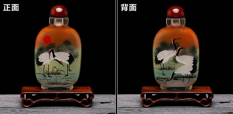 中國風(fēng)民間傳統(tǒng)手繪內(nèi)畫圖鼻煙壺