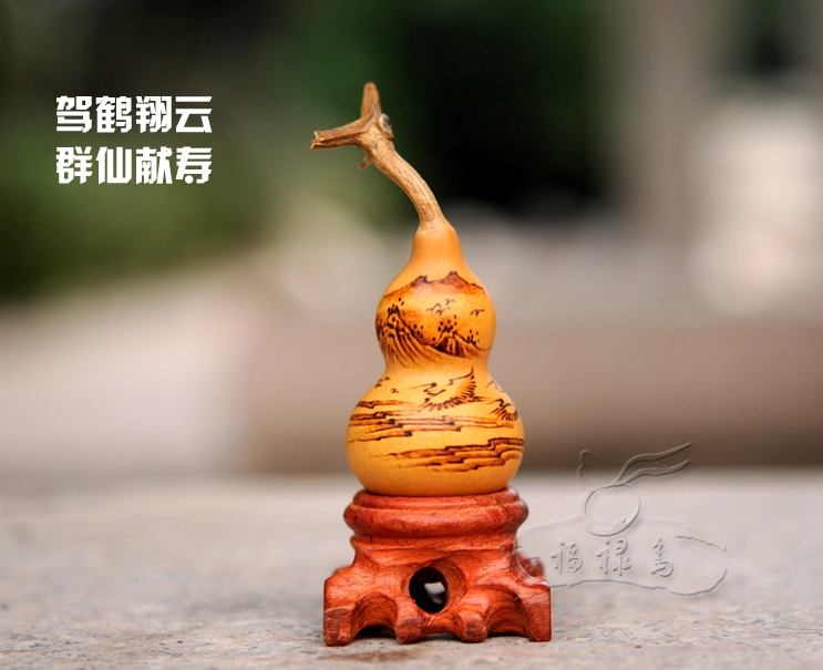 中國風古典山水手工烙畫葫蘆工藝品