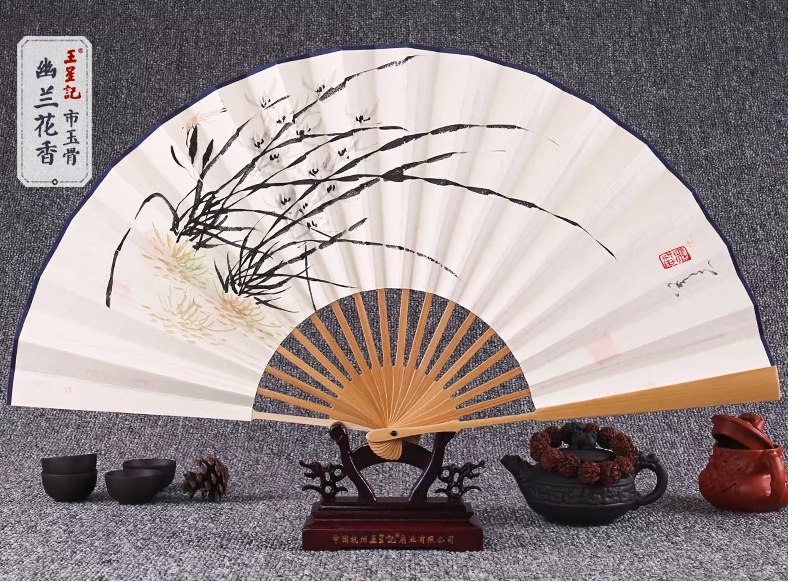中國風手繪水墨畫折扇