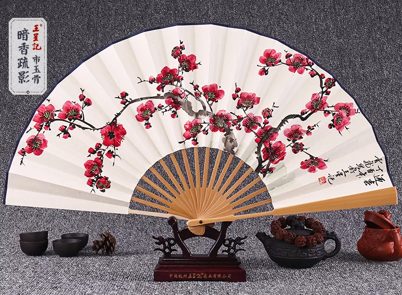 中國風手繪水墨畫折扇