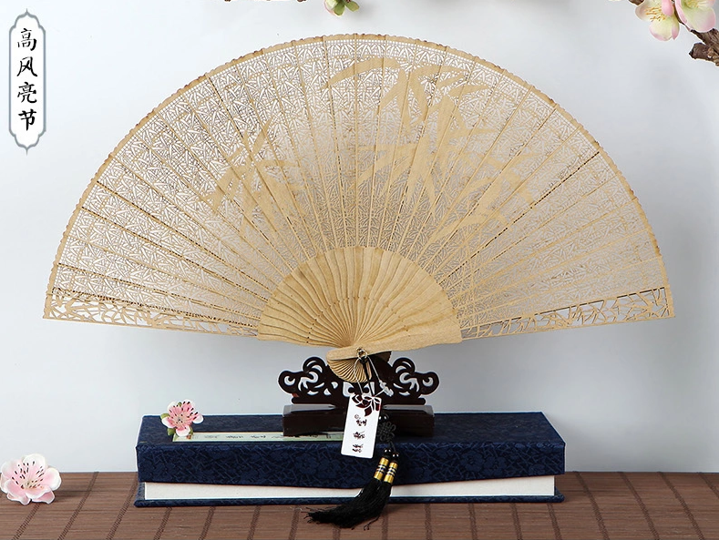 中國風(fēng)鏤空雕花古風(fēng)工藝香木折扇