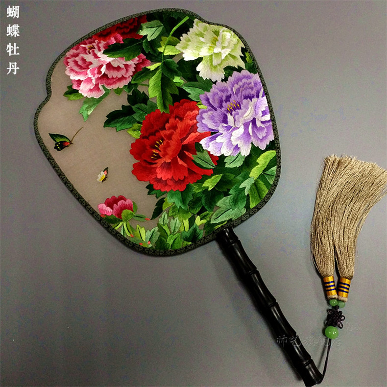 中國風蘇繡雙面繡傳統團扇欣賞