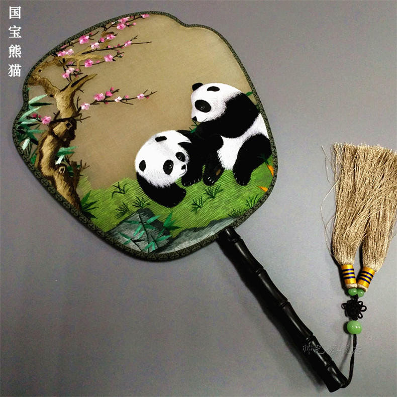 中國風蘇繡雙面繡傳統團扇欣賞