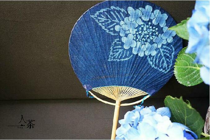 中國風復古刺繡和風扇