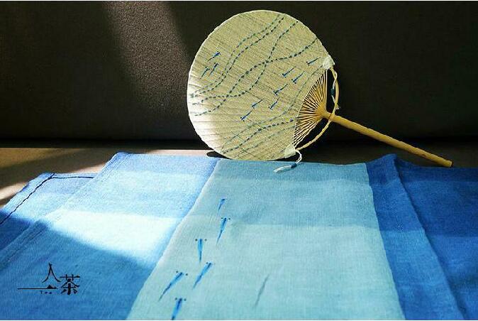 中國風復古刺繡和風扇