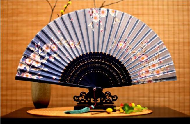 中國風真絲絲綢工藝折扇