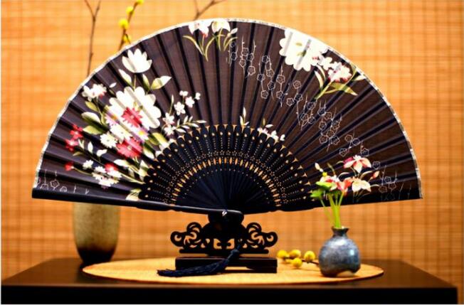 中國風真絲絲綢工藝折扇