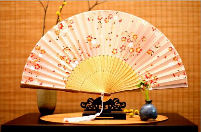 中國風真絲絲綢工藝折扇