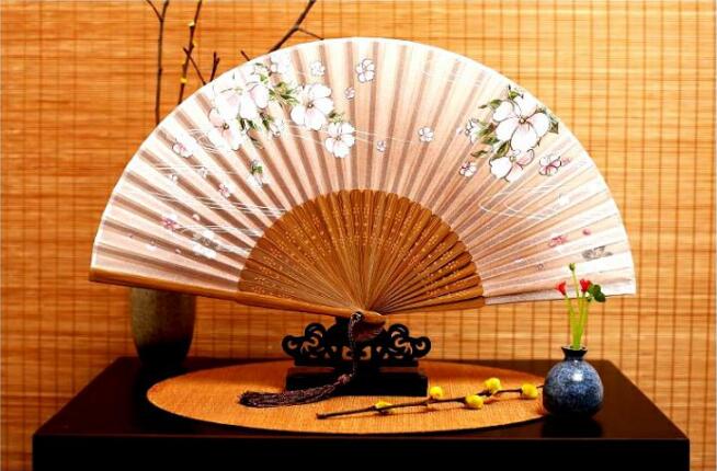 中國風真絲絲綢工藝折扇
