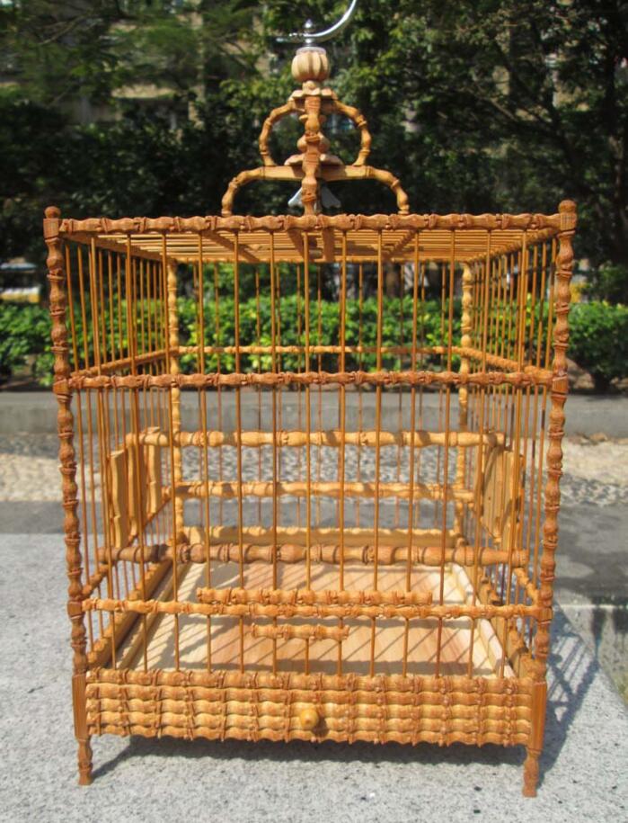 繡眼鳥籠子雕花老竹竹節鳥籠