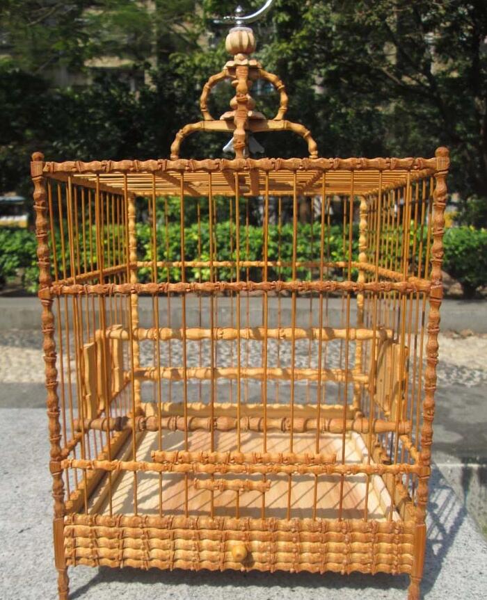 繡眼鳥籠子雕花老竹竹節鳥籠