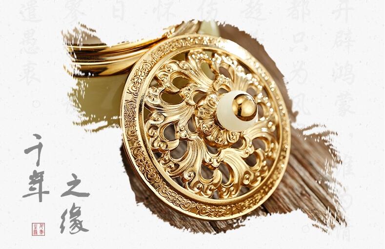 銅鑲玉香爐，純銅盤香爐