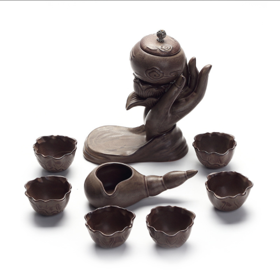 原創陶瓷泡茶自動茶具，佛手蓮花功夫茶具