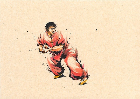 日本勝亦勇水墨功夫中華武術插畫(六)