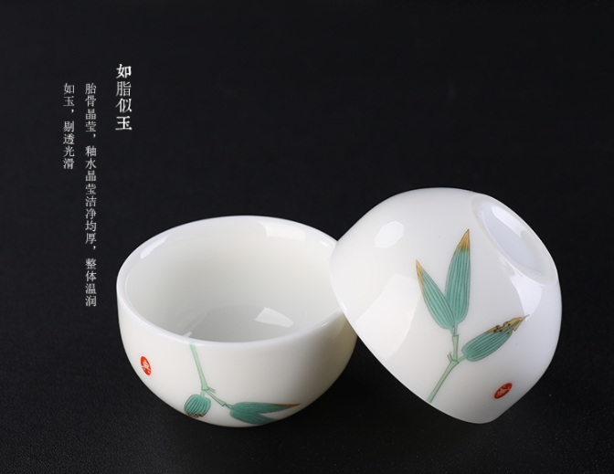 凝脂玉瓷簡約茶具，一壺兩杯功夫茶具
