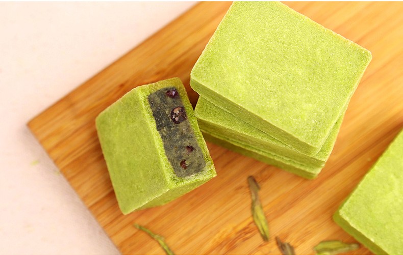 杭州特產美食糕點，特色手工抹茶點心龍井酥