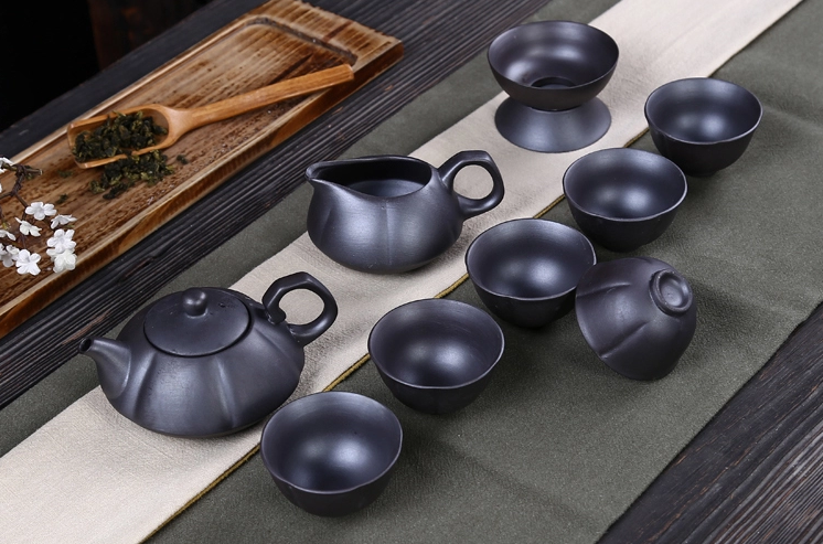 復古典雅的粗陶養生功夫茶具套裝