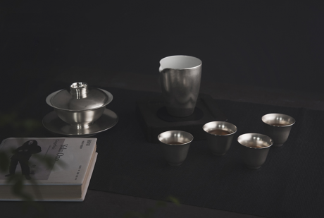 景德鎮全手工陶瓷描銀功夫茶具
