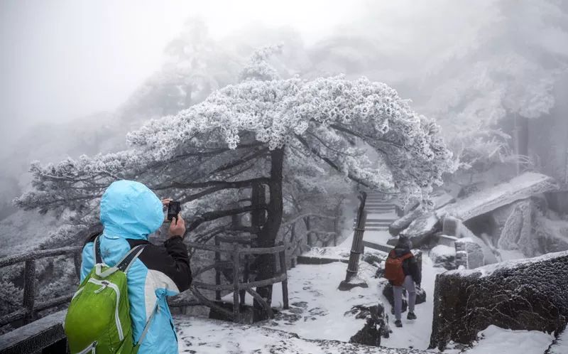 雪后黃山風景宛如人間仙境，舞一曲雪中霓裳羽