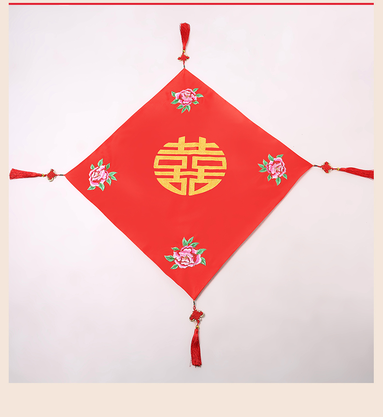 花藺中式新娘頭飾紅蓋頭，唯美中國結喜帕新娘