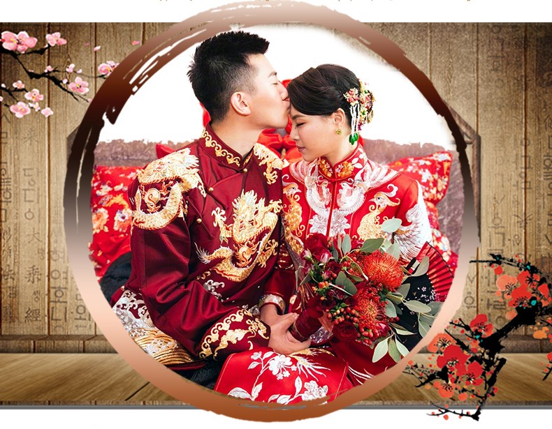 最美中國風中式禮服新娘,中式婚禮圖片