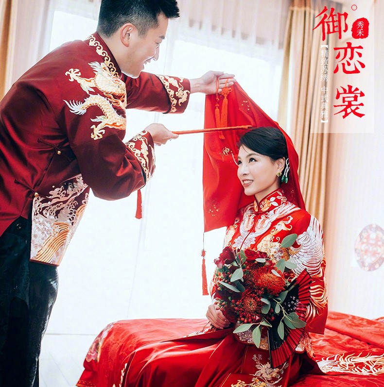 最美中國風中式禮服新娘,中式婚禮圖片