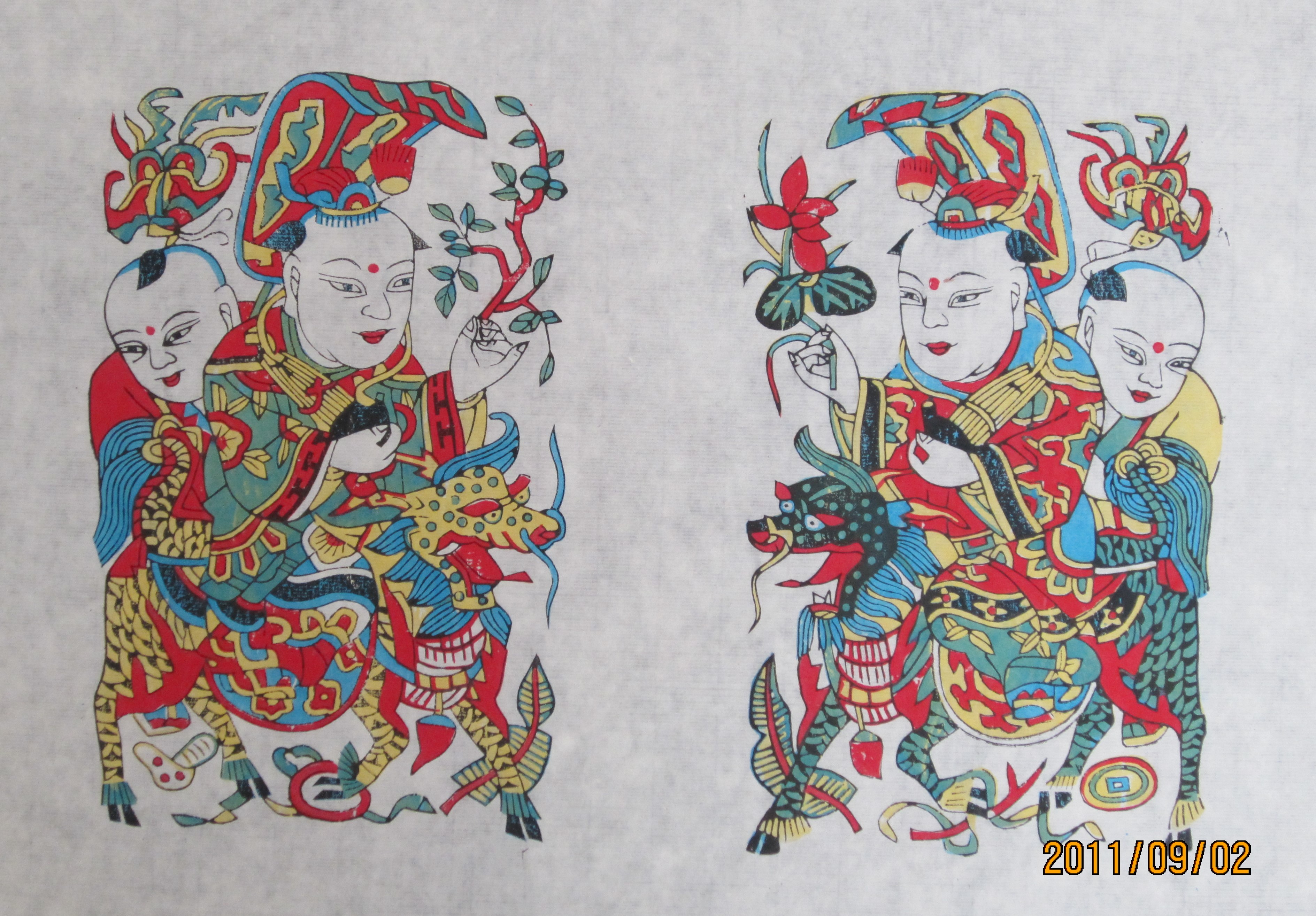 15款生動(dòng)門神人物年畫，唯美中國(guó)吉祥人物年畫