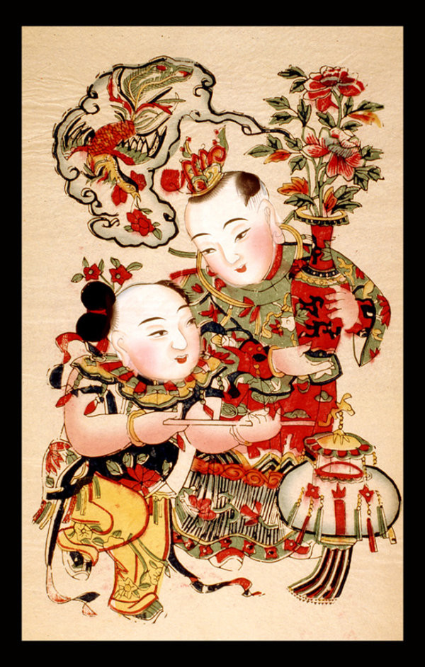 中國風傳統精美色彩艷麗的年畫（二）