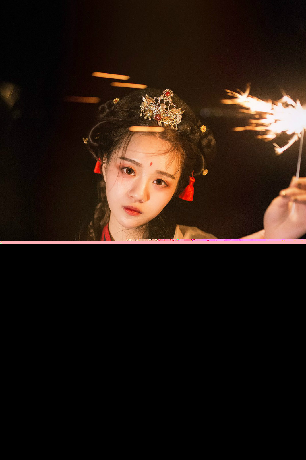 星空下翩翩起舞的古裝女子攝影