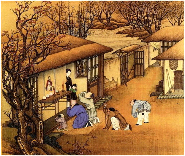中國24節(jié)氣古畫圖，超美國畫插畫欣賞