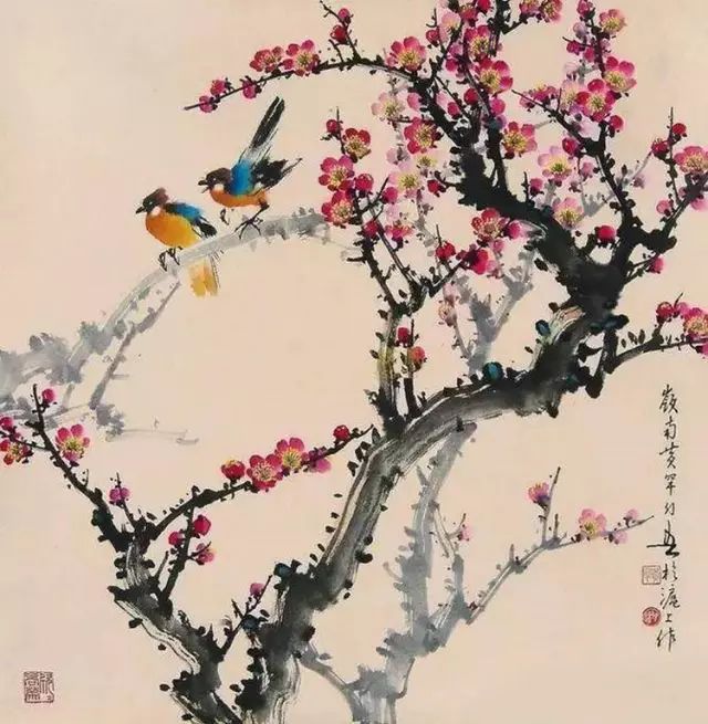 中國國畫藝術：絕美花鳥國畫圖片